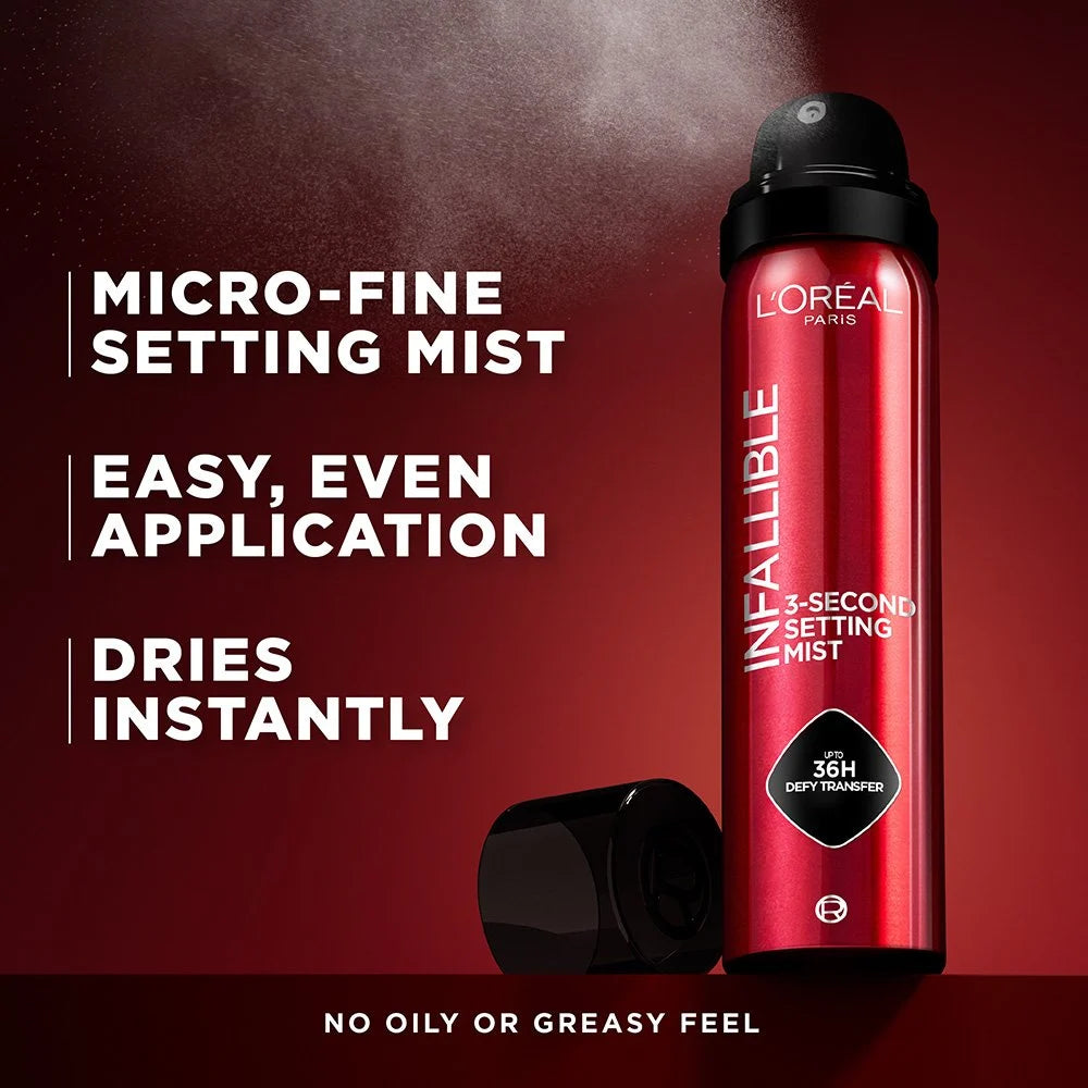 Infallible 3-Second Setting Mist With Microfine, up to 36H wear